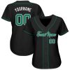 Custom Black Kelly Green-White Authentic Baseball Jersey - Image 2
