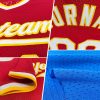 Custom Blue White-Red Authentic Throwback Baseball Jersey - Image 2