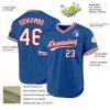 Custom Blue White-Red Authentic Throwback Baseball Jersey - Image 3