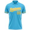 Custom Sky Blue Yellow-White Performance Vapor Golf Polo Shirt - Image 2