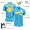 Custom Sky Blue Yellow-White Performance Vapor Golf Polo Shirt - Image 3