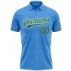 Custom Powder Blue Kelly Green-White Performance Vapor Golf Polo Shirt - Image 2
