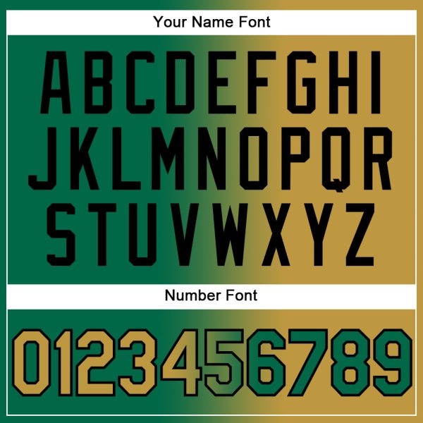 Custom Kelly Green Old Gold-Black Authentic Gradient Fashion Baseball Jersey - Image 5
