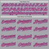 Custom Gray Light Blue-Pink Authentic Baseball Jersey - Image 5