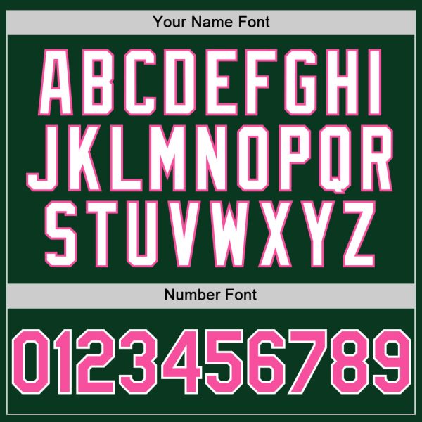 Custom Green Pink-White Bomber Full-Snap Varsity Letterman Hoodie Jacket - Image 5