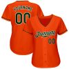 Custom Orange Green-White Authentic Baseball Jersey - Image 2