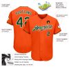 Custom Orange Green-White Authentic Baseball Jersey - Image 3