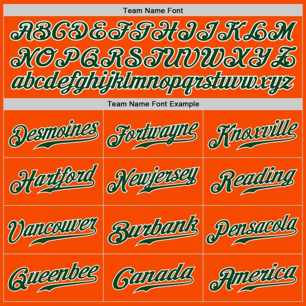 Custom Orange Green-White Authentic Baseball Jersey - Image 4