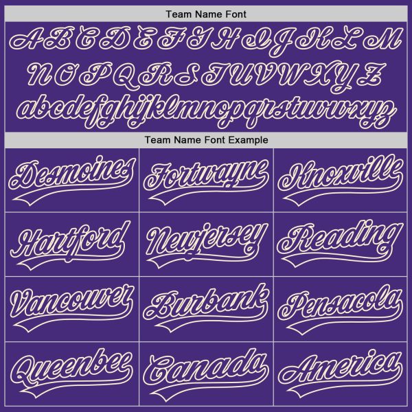 Custom Purple Purple-Cream Authentic Baseball Jersey - Image 4