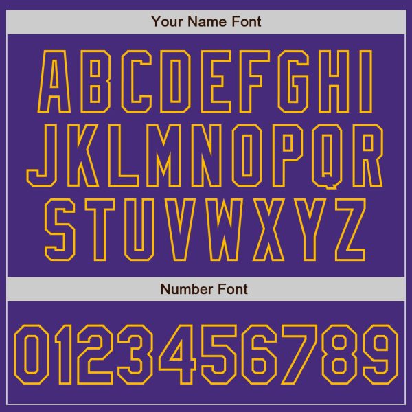 Custom Purple Gold Authentic Raglan Sleeves Baseball Jersey - Image 5
