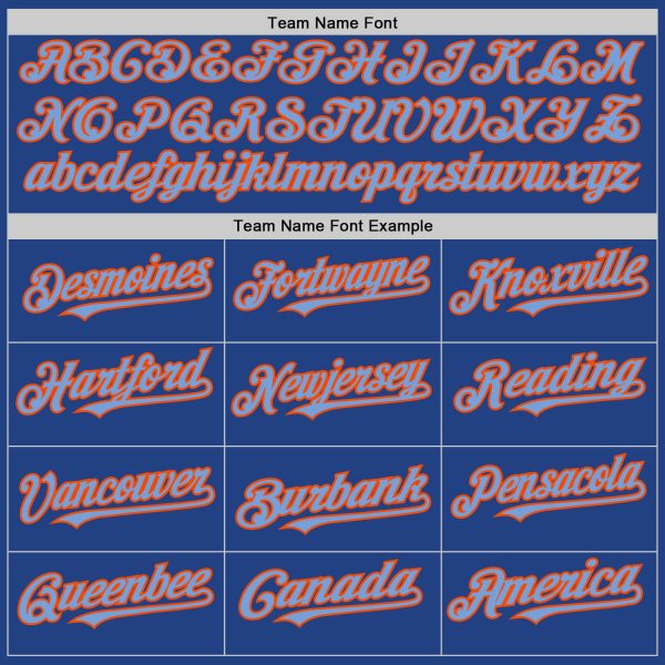 Custom Royal Powder Blue-Orange Mesh Authentic Throwback Baseball Jersey - Image 4