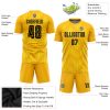 Custom Gold Black Sublimation Soccer Uniform Jersey - Image 3