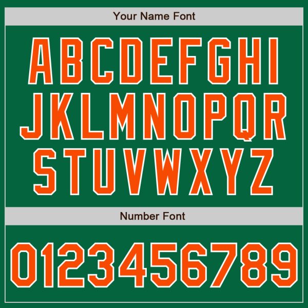 Custom Kelly Green Orange-White Two-Button Unisex Softball Jersey - Image 5