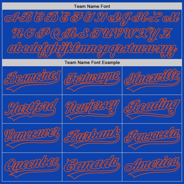 Custom Thunder Blue Orange Authentic Baseball Jersey - Image 4
