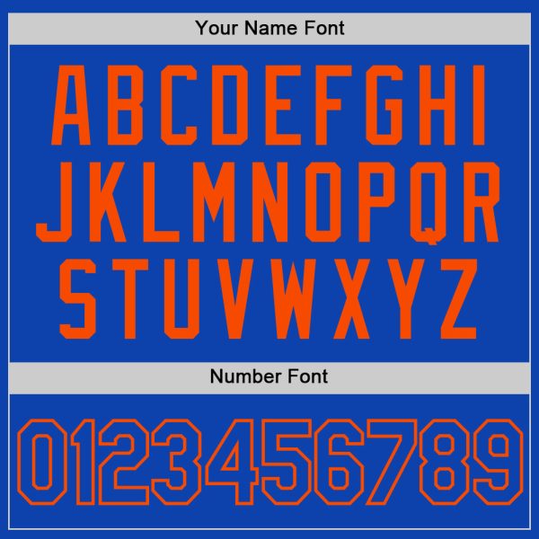 Custom Thunder Blue Orange Authentic Baseball Jersey - Image 5