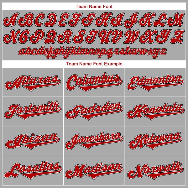 Custom Gray Red-Black Authentic Baseball Jersey - Image 5